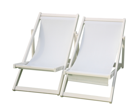 white beach deck canvas chair on transparent background png file
