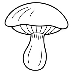 reishi mushroom outline coloring book page line art drawing