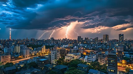 雷の日の街並み02