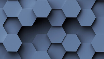 Dark gray hexagons geometric background, minimal honeycomb pattern wallpaper.