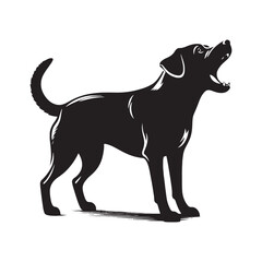 Barking dog silhouette for digital print designs - Barking dog illustration - minimallest barking dog vector
