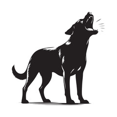 Versatile barking dog silhouette for art and design - Barking dog illustration - minimallest barking dog vector
