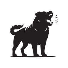 Captivating barking dog silhouette for artistic uses - Barking dog black vector
