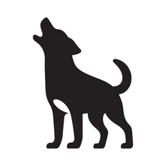 Detailed barking dog silhouette for creative projects - Barking dog black vector
