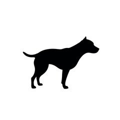 A dog vector silhouette isolated white background