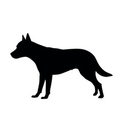 A dog vector silhouette isolated white background