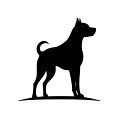 A dog vector silhouette isolated white background