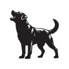 Unique barking dog silhouette for various art forms - Barking dog black vector
