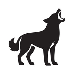 Versatile barking dog silhouette for any media - Barking dog black vector
