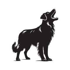 Artistic barking dog silhouette for multiple uses - Barking dog black vector
