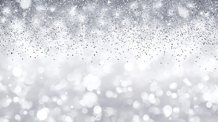 Elegant Silver & White Celebration Border: Create a luxurious backdrop with a silver and white glitter sparkle confetti border that exudes sophistication. The confetti swirls gracefully around the