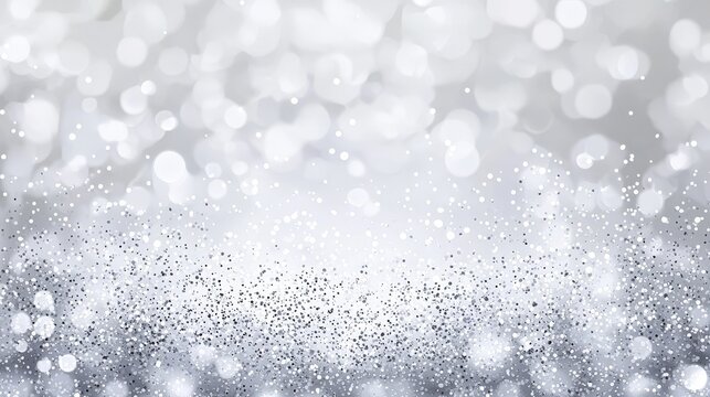 Elegant Silver & White Celebration Border: Create a luxurious backdrop with a silver and white glitter sparkle confetti border that exudes sophistication. The confetti swirls gracefully around the