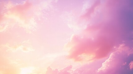 Fototapeta premium Sunset sky in the morning with sunrise and soft pink clouds with yellow tones happyday back ground
