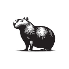 Stylish capybara silhouette for unique creative purposes - Capybara black vector
