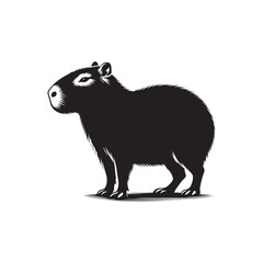 Creative capybara silhouette for various print media - Capybara illustration - minimallest capybara vector
