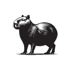 Clean and simple capybara silhouette for creative projects - Capybara black vector

