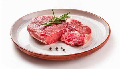 Italian Food, Bistecca alla Fiorentina on white background isolated.