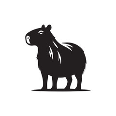 Stylish capybara silhouette for unique artistic purposes - Capybara black vector
