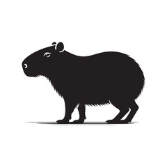 Contemporary capybara silhouette for modern media - Capybara illustration - minimallest capybara vector
