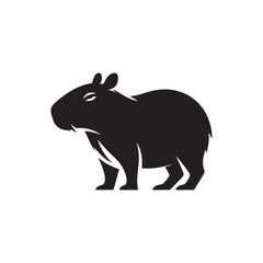 Clean capybara silhouette for digital designs - Capybara illustration - minimallest capybara vector
