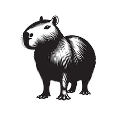 Versatile capybara silhouette for digital and print media - Capybara illustration - minimallest capybara vector
