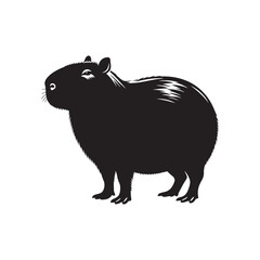 Captivating capybara silhouette for digital artwork - Capybara black vector
