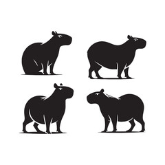 Artistic capybara silhouette for unique design purposes - Capybara illustration - minimallest capybara vector
