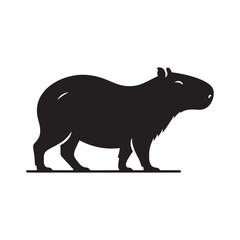 Capybara silhouette for various creative applications - Capybara black vector
