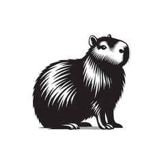 Creative capybara silhouette for various uses - Capybara black vector
