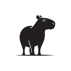 Unique design featuring capybara silhouette for art - Capybara illustration - minimallest capybara vector
