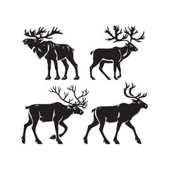 Versatile caribou silhouette for creative purposes - Caribou black vector
