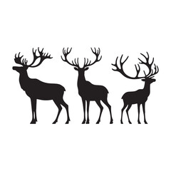 Obraz premium Modern caribou silhouette for digital artwork - Caribou illustration - minimallest caribou vector 