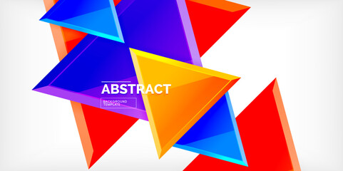 Abstract background - glossy triangles. Vector Illustration For Wallpaper, Banner, Background, Card, Book Illustration, landing page