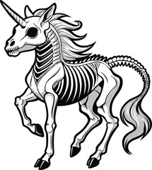 Skeleton unicorn, unicorn vector, illustration unicorn
