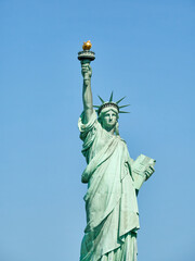 Fototapeta premium The Statue of Liberty Enlightening the World. Usa National Monument. Recognized as a universal symbol of freedom and democracy. National Park Service.