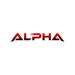Fototapeta premium Red ALPHA logo suitable for stickers or for gamers 