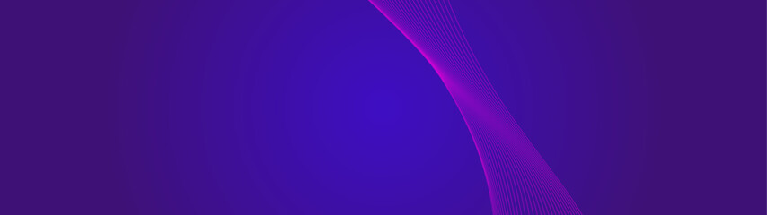 abstract blue line wave background with glowing wave. Shiny moving lines design element. Modern purple blue gradient flowing wave lines. Futuristic technology concept, science, music. Vector illustrat