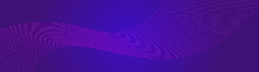 abstract blue line wave background with glowing wave. Shiny moving lines design element. Modern purple blue gradient flowing wave lines. Futuristic technology concept, science, music. Vector illustrat