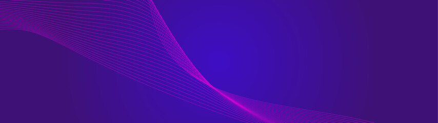 abstract blue line wave background with glowing wave. Shiny moving lines design element. Modern purple blue gradient flowing wave lines. Futuristic technology concept, science, music. Vector illustrat