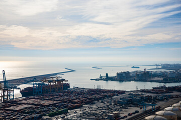 Barcelona, ​​Spain - overlooking the city harbour