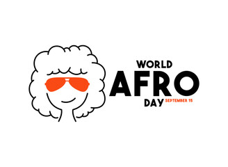 World Afro Day. September 15. White background.