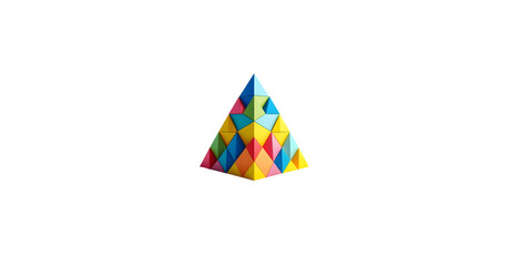 Vibrant Colorful Geometric Shapes Abstract 3D Pyramids Design | Modern Art Background