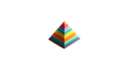 Vibrant Colorful Geometric Shapes Abstract 3D Pyramids Design | Modern Art Background