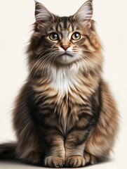 Obraz premium Siberian cat isolated color background