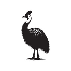 Modern cassowary silhouette for unique creative purposes - Cassowary illustration - minimallest cassowary vector
