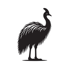 Captivating cassowary silhouette for versatile artwork - Cassowary illustration - minimallest cassowary vector
