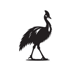 Fototapeta premium Unique cassowary silhouette for various media uses - Cassowary black vector 