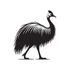 Modern cassowary silhouette for versatile art projects - Cassowary illustration - minimallest cassowary vector

