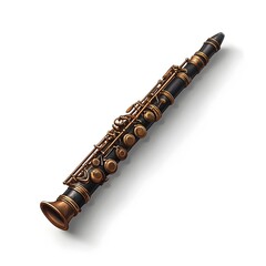 Naklejka premium Elegant Minimalist Clarinet Icon in Isometric Grid Design on White Background