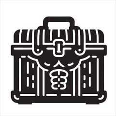 Chest icon silhouette on white background
